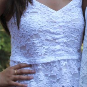 Lace tank top with peplum bottom